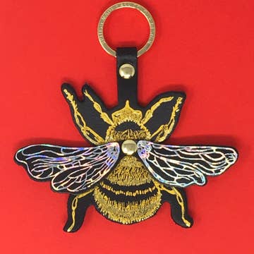 Bee Key Fob Yellow/Silver
