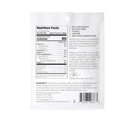 Fruit Bites - Peach Raspberry (1.8 oz Bags)