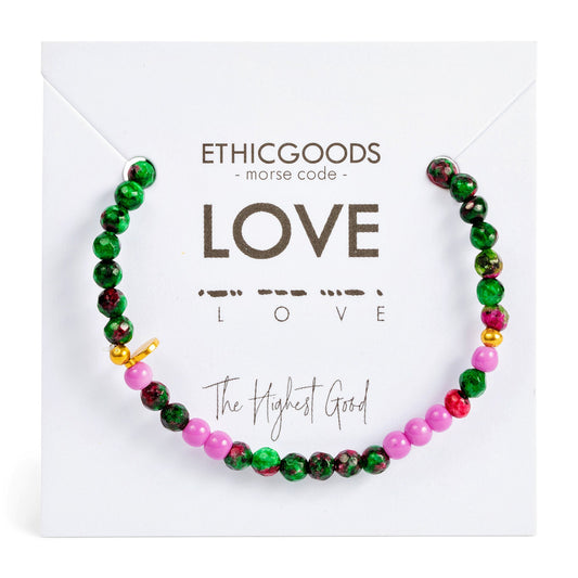 Morse Code Bracelet | LOVE Bright Lilac & Zoisite