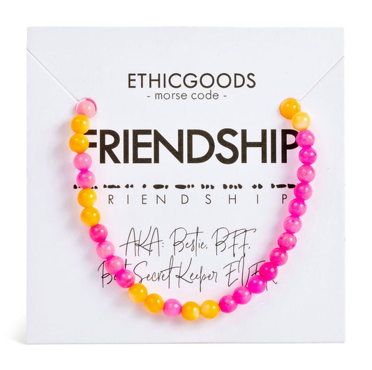 Morse Code Bracelet | FRIENDSHIP Hot Pink & Orange