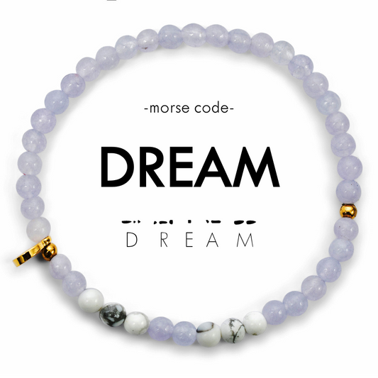 Morse Code Bracelet | DREAM  Lavender Quartz & Howlite