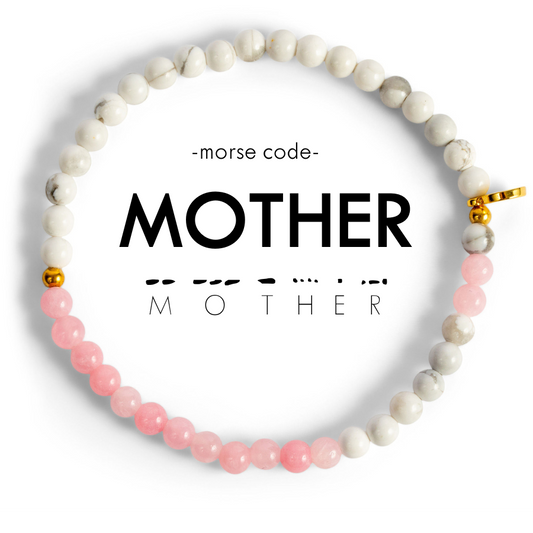 Morse Code Bracelet | MOTHER Rose Quartz & Howlite