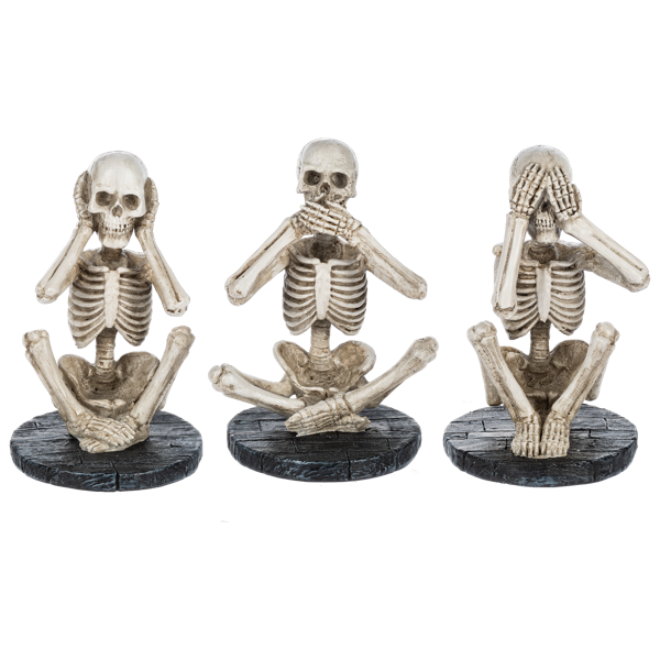 Hear No, See No Speak No Skeleton