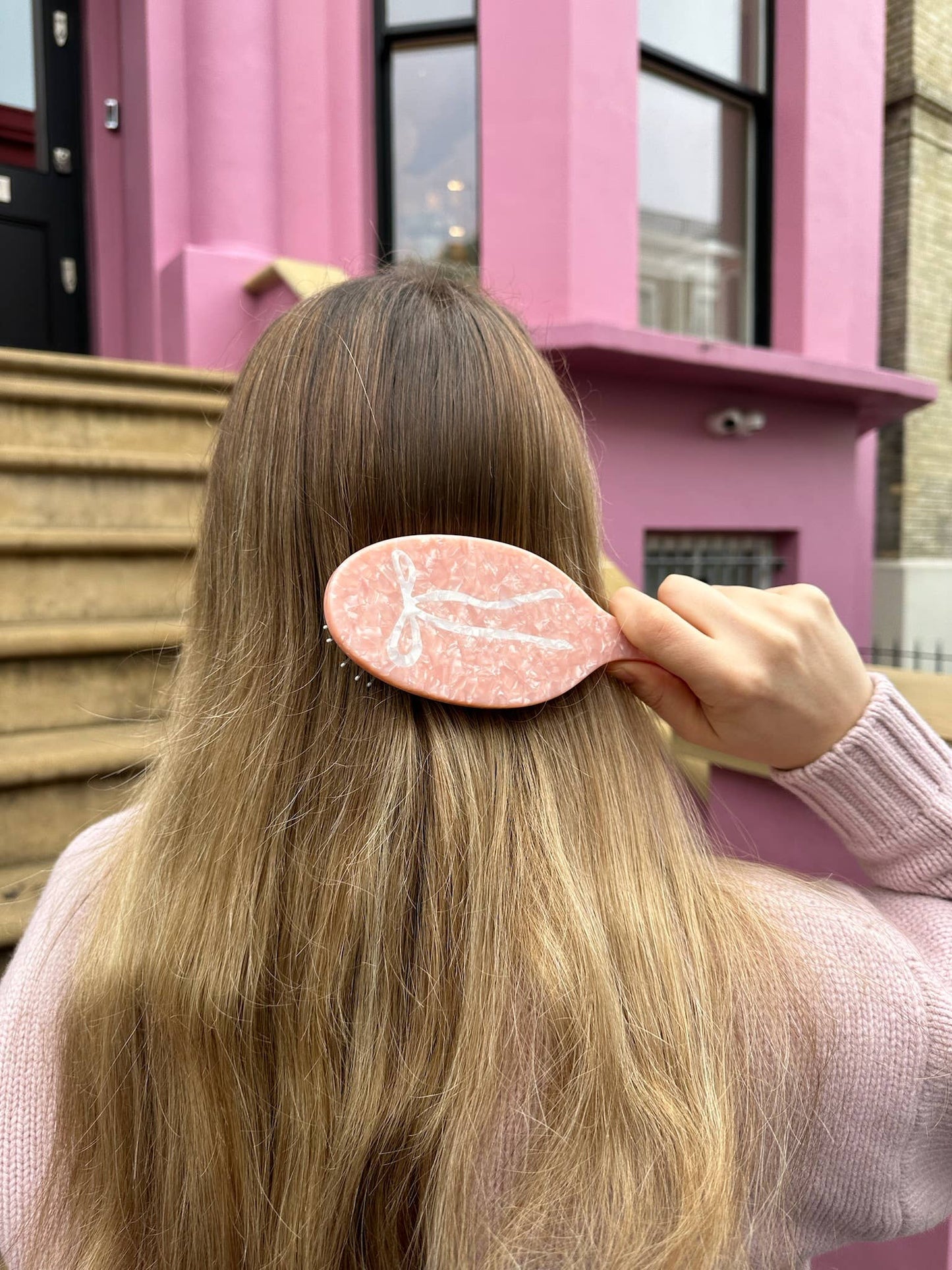 Hand-painted Ballet Bow Acetate 2-1 Daily Hair Brush