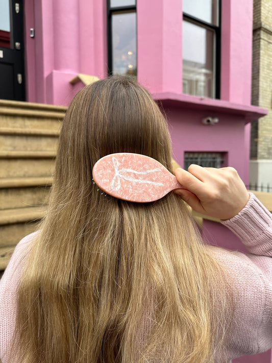 Hand-painted Ballet Bow Acetate 2-1 Daily Hair Brush