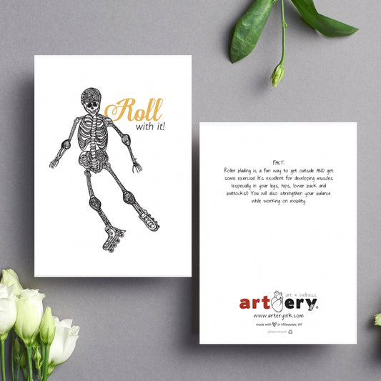 Roller Blading Skeleton - Any Occasion (#8117)