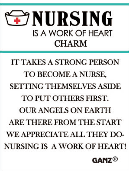 Nursing is a Work of Heart Charms in a Basket