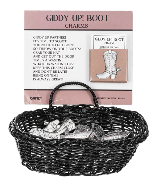 Giddy Up Boot Charms in a Basket