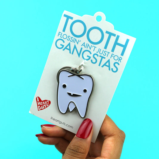 Tooth Keychain - Flossin' Ain't Just for Gangstas