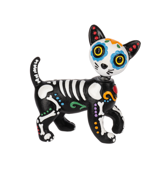 Sugar Skull Cat Figurines