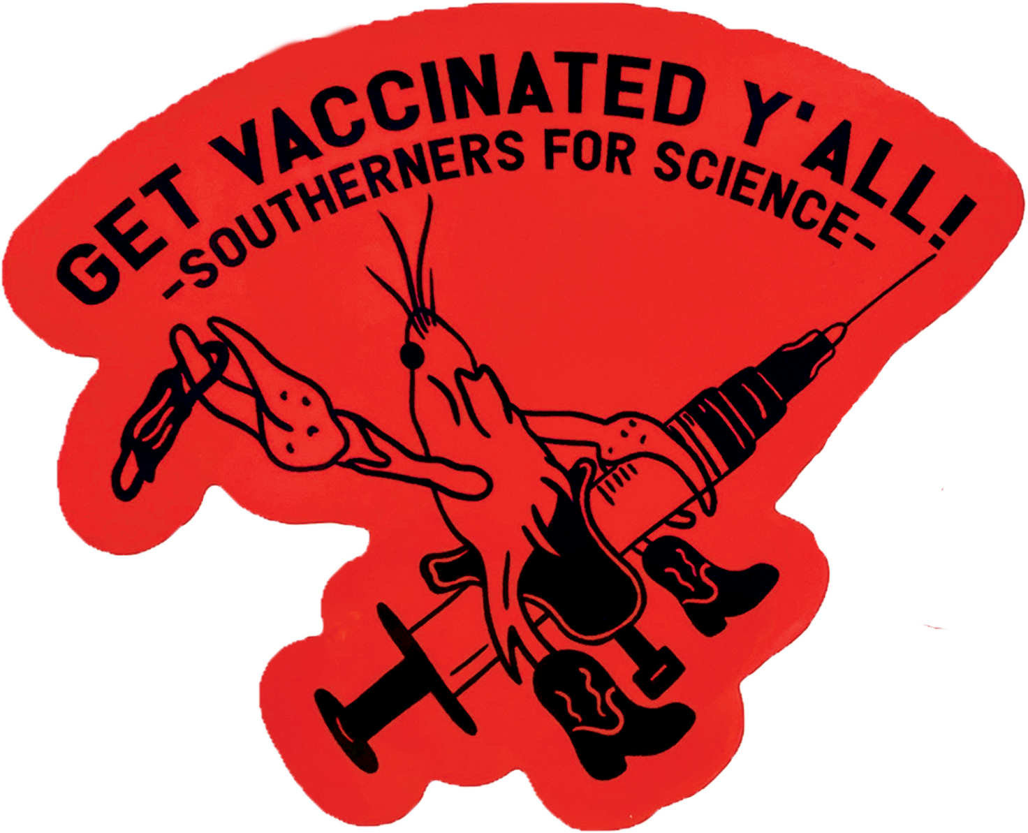 Get Vaxxed Crawfish Sticker
