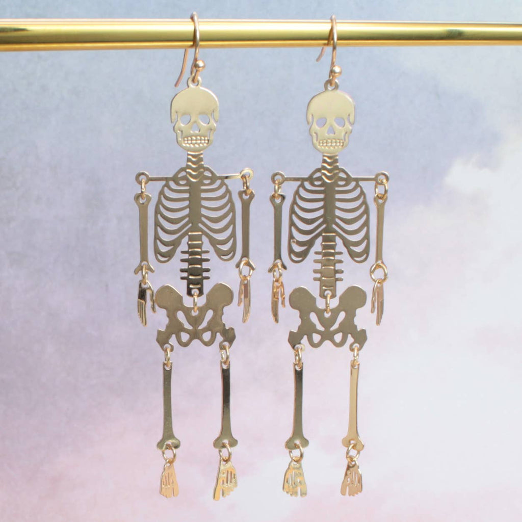 Gold Skeleton Earrings