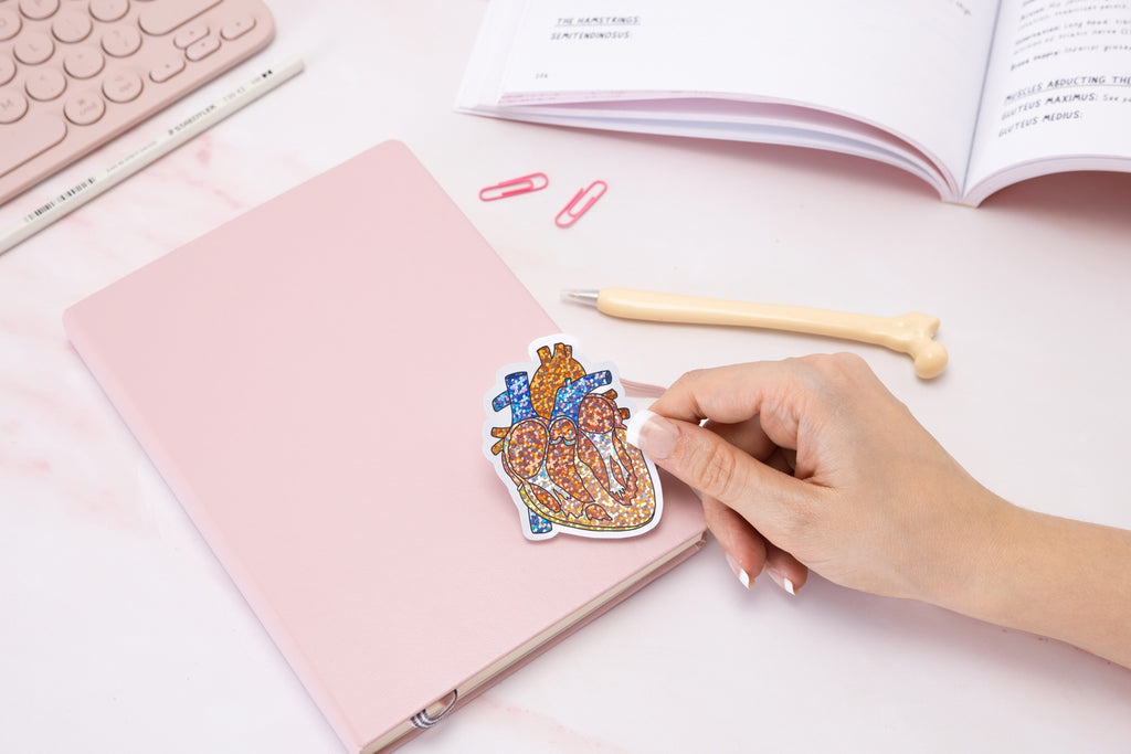 Anatomy Heart Glitter Sticker
