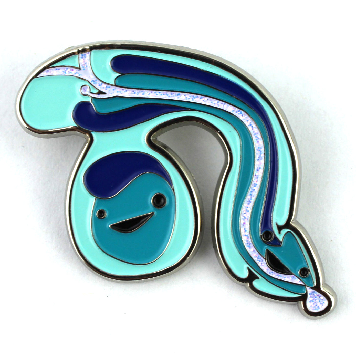 Blue Peen Enamel Lapel Pin - Sparkly Anatomical Member
