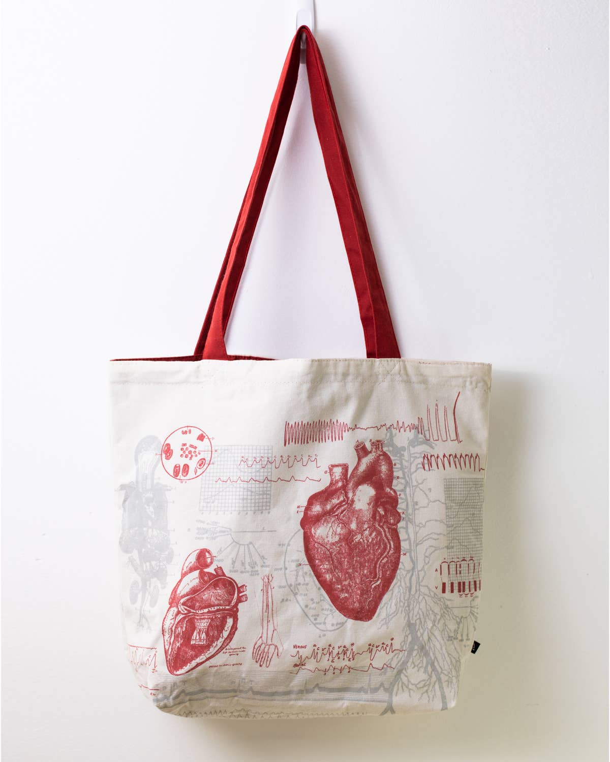 Anatomical Heart Canvas Shoulder Tote Bag