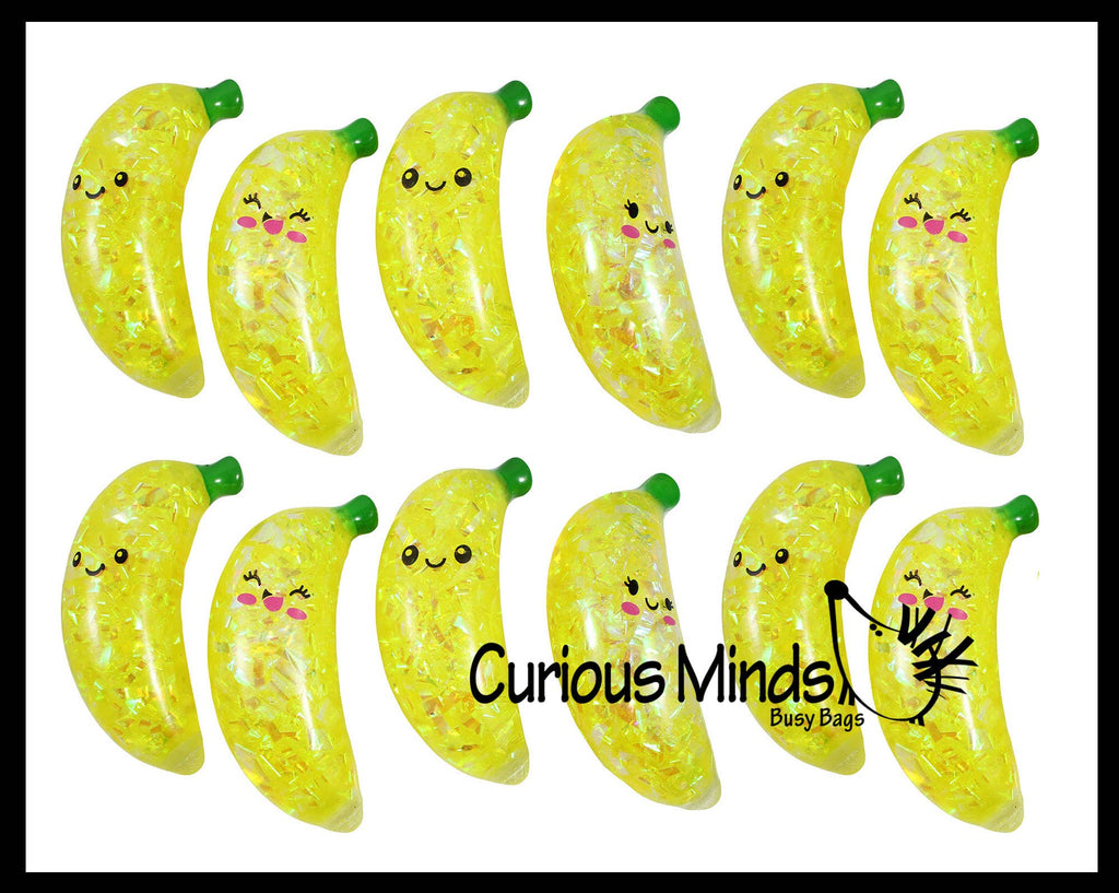 Banana Water and Sparkle Filled Squeeze Stress Ball  