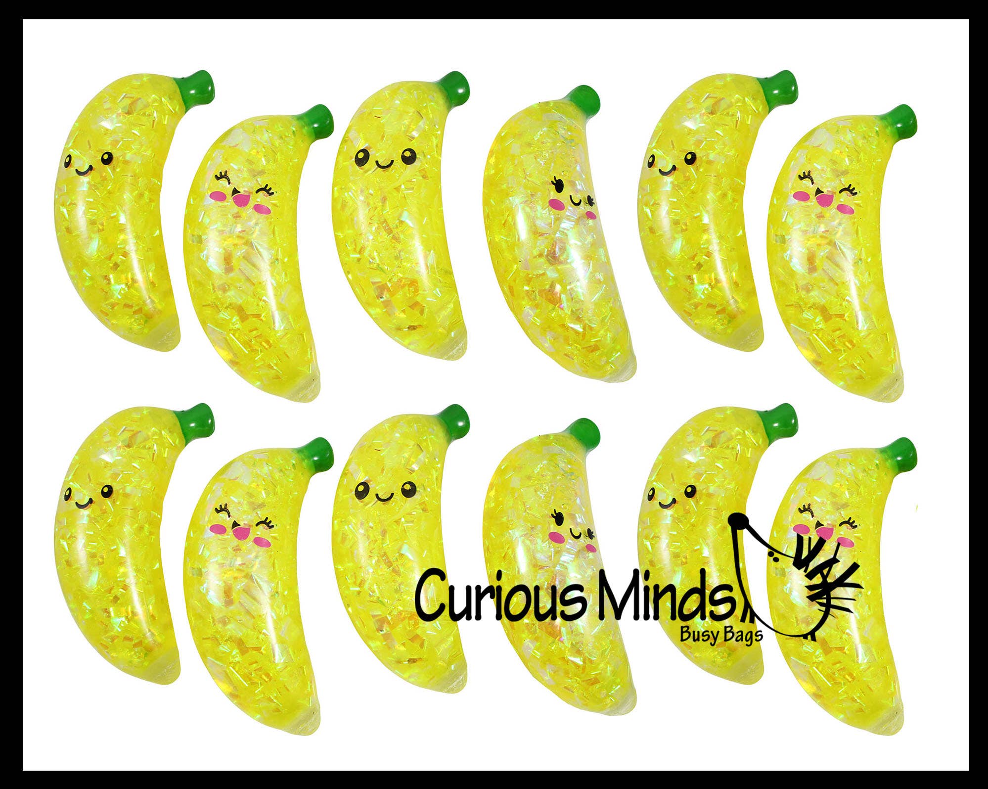 Banana Water and Sparkle Filled Squeeze Stress Ball  
