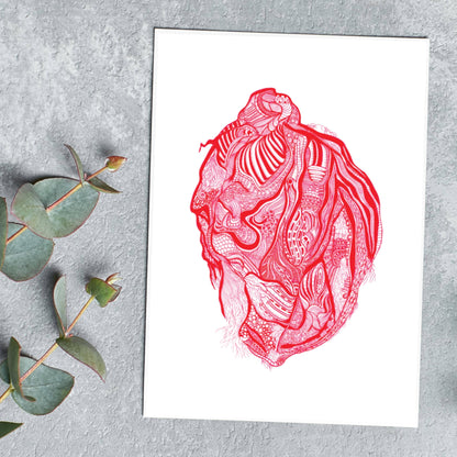 Vein & Artery Heart Everyday Greeting Card - Simple Anatomy