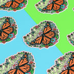 Butterfly Wanderer Wanderlust Art Vinyl Sticker