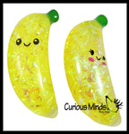 Banana Water and Sparkle Filled Squeeze Stress Ball  