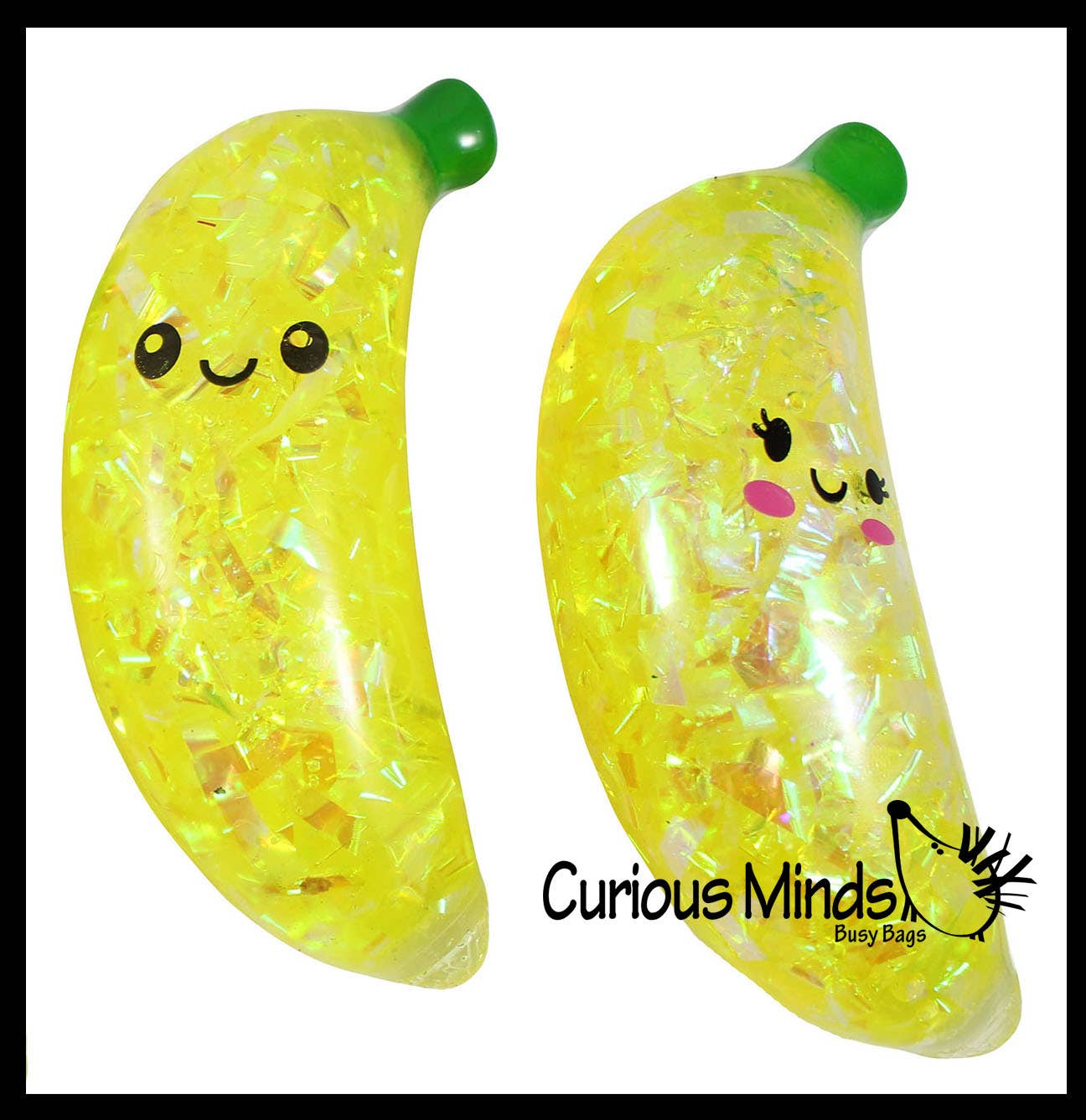 Banana Water and Sparkle Filled Squeeze Stress Ball  