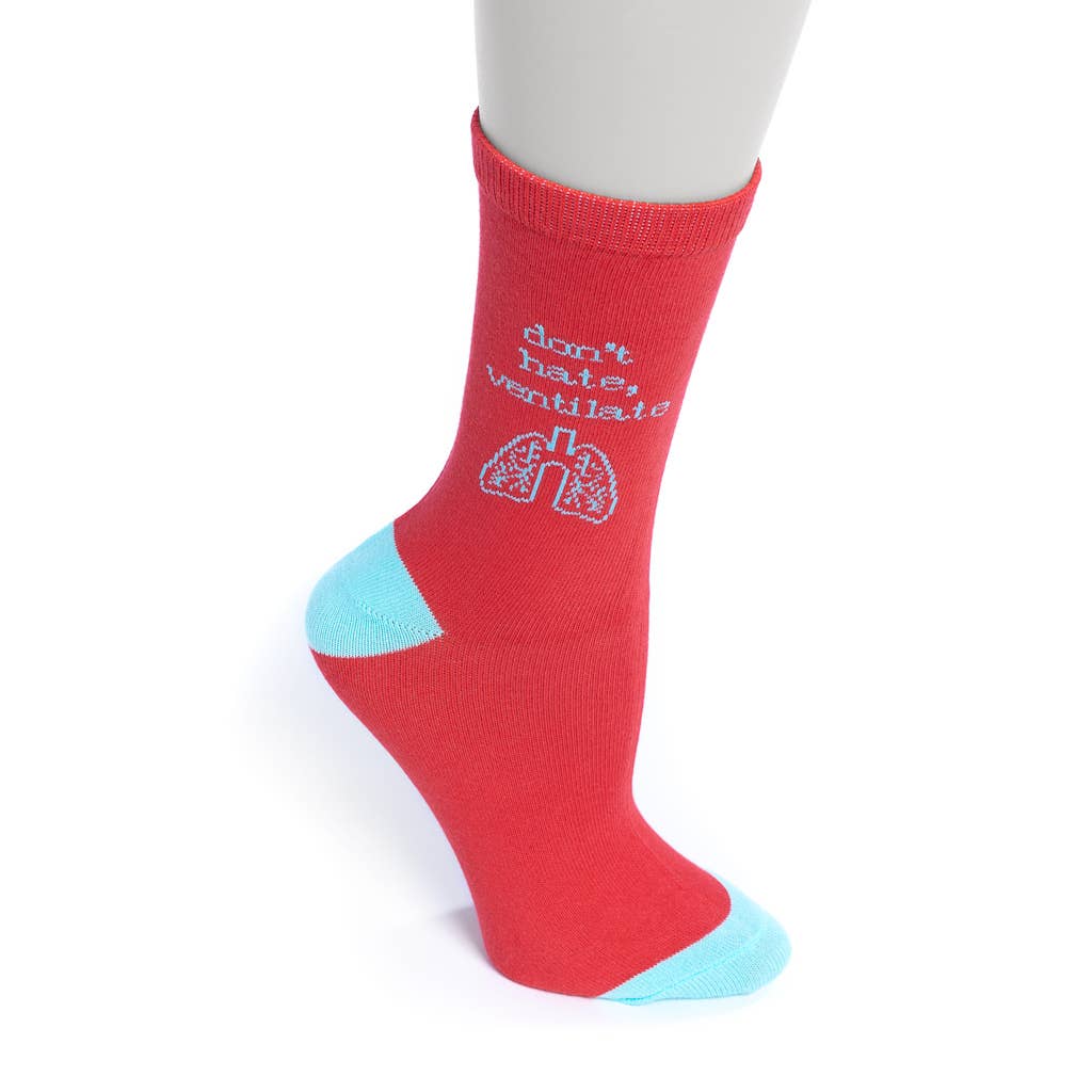 Don't Hate, Ventilate Soft Cotton Crew Length Unisex Socks