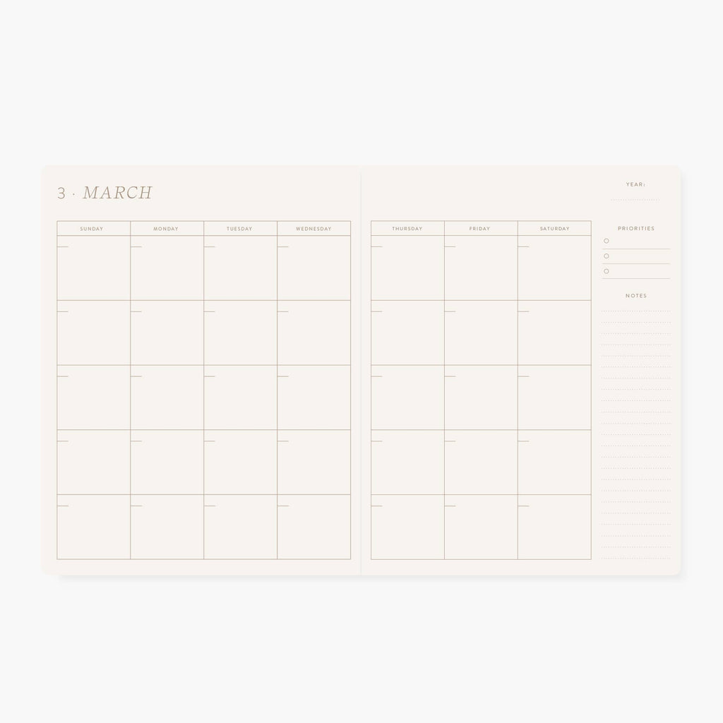BLUE FLORAL | UNDATED MONTHLY PLANNER