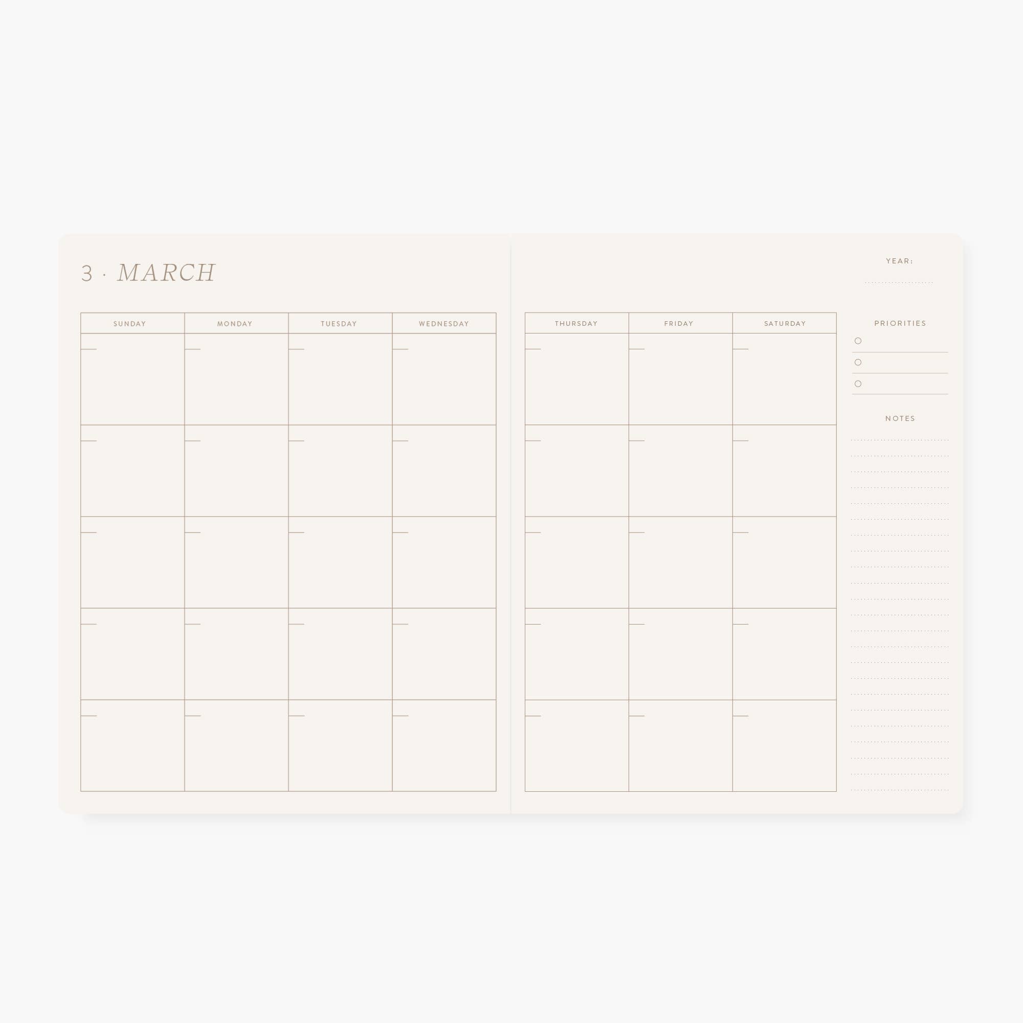 BLUE FLORAL | UNDATED MONTHLY PLANNER