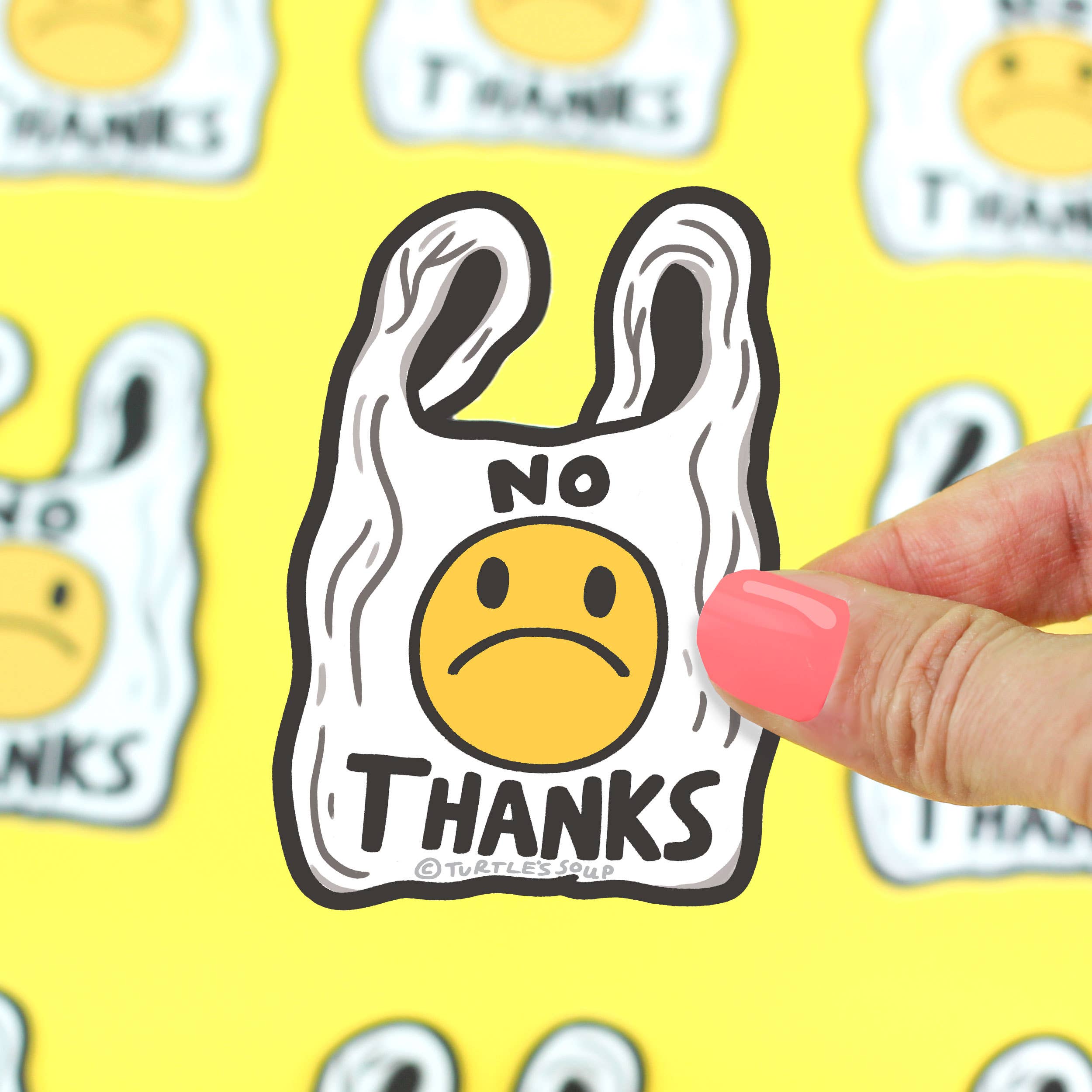 No Thanks Plastic Bag Protect The Planet Vinyl Sticker
