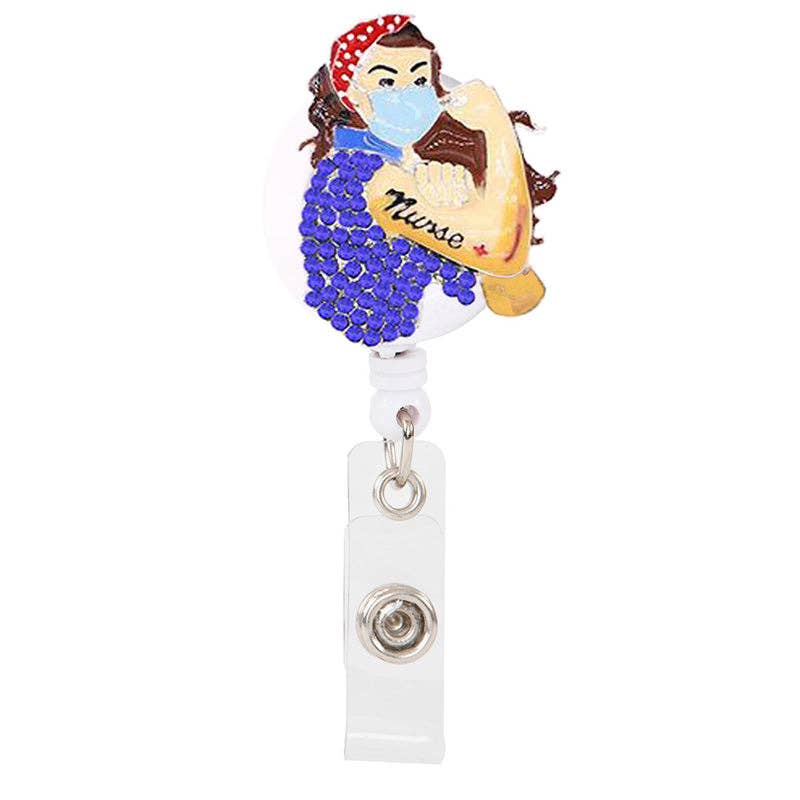 Rosie the Nurse Sparkle and Shine Rhinestone Badge Reel