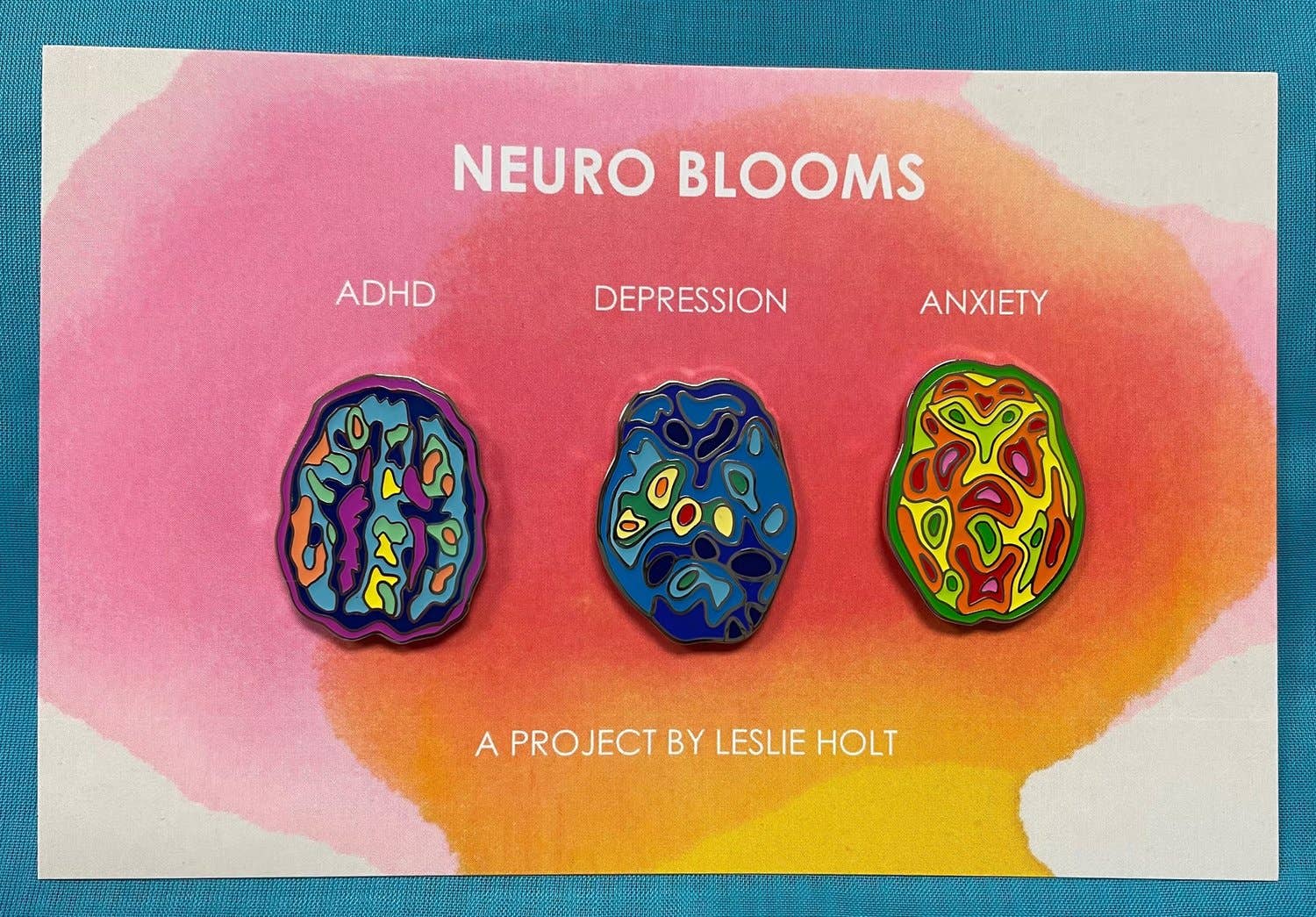 3 Pc Enamel Pin Set - ADHD/Depression/Anxiety