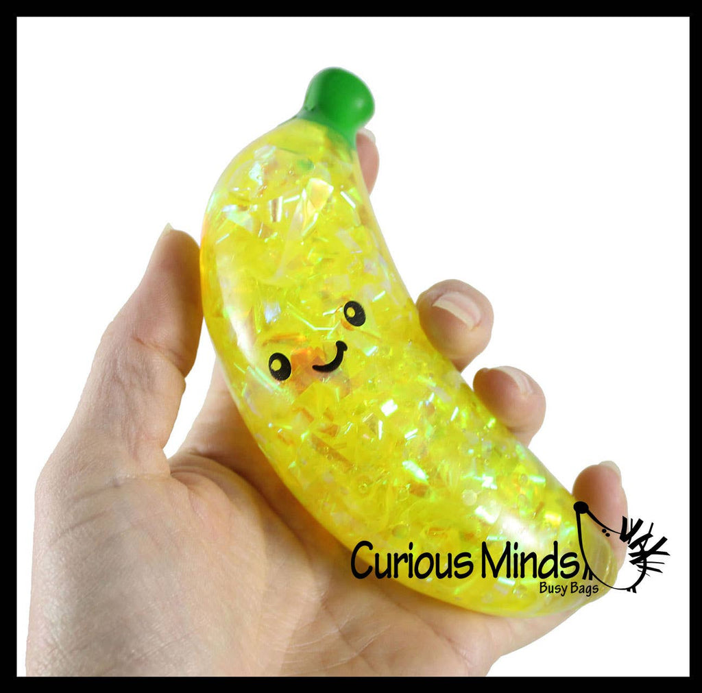 Banana Water and Sparkle Filled Squeeze Stress Ball  
