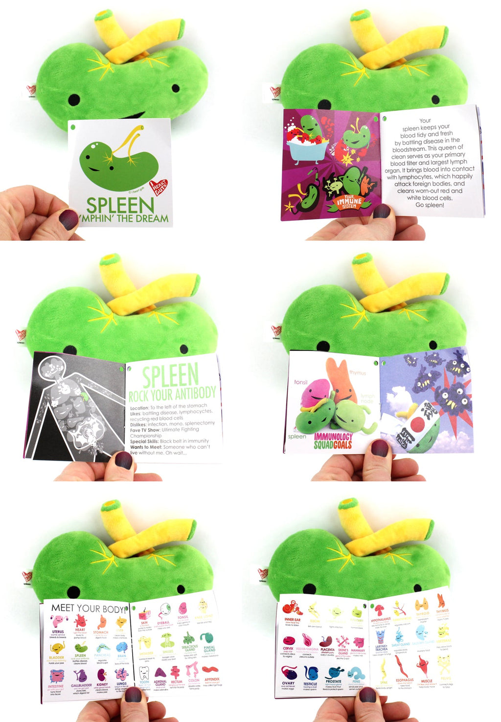 Spleen Plush - Lymphin' The Dream - Plush Organ Stuffed Toy Pillow