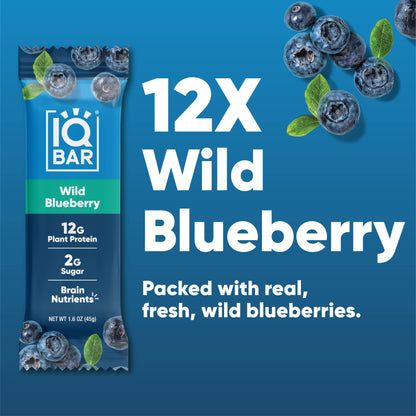 IQBAR Wild Blueberry | Brain + Body Keto Protein Bars