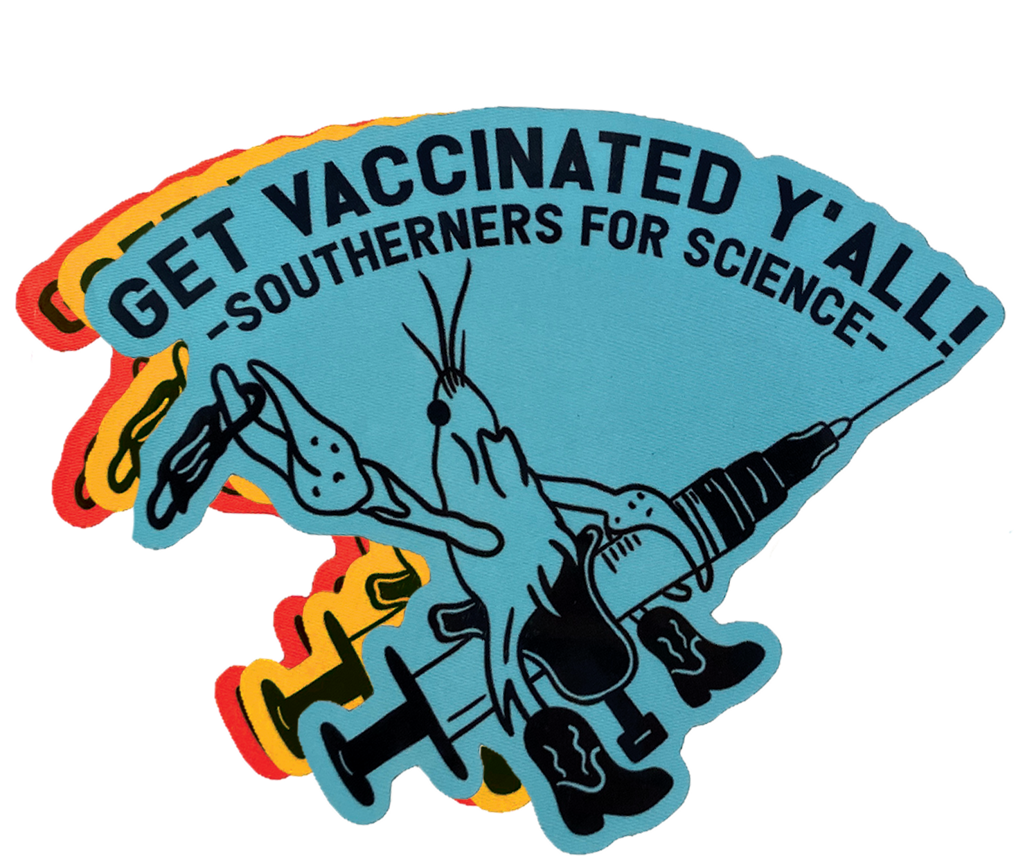Get Vaxxed Crawfish Sticker