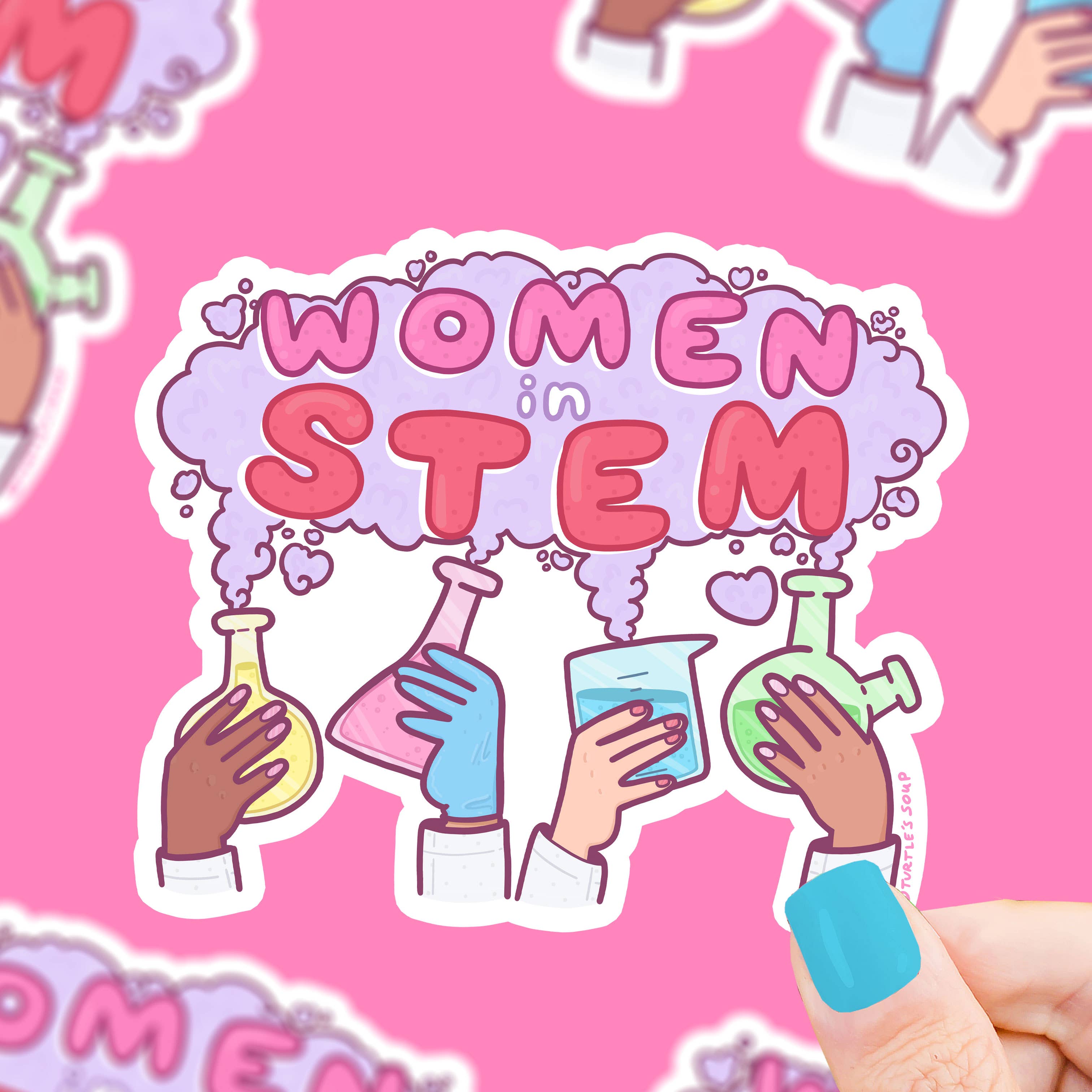 Women In STEM Science Vinyl Sticker