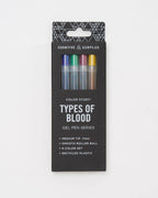 Types of Blood Neon Gel Pens Pack