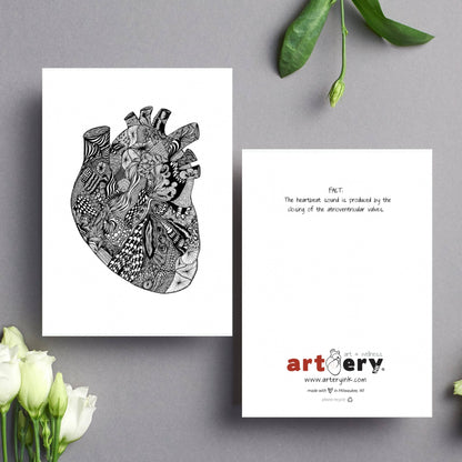 Heart 'B' - Simple Anatomy Everyday Greeting Card