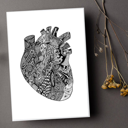 Heart 'B' - Simple Anatomy Everyday Greeting Card