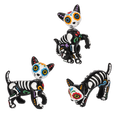 Sugar Skull Cat Figurines