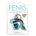 Blue Peen Keychain with Sparkly Anatomical Plumbing