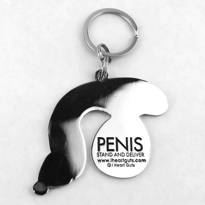 Blue Peen Keychain with Sparkly Anatomical Plumbing