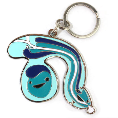 Blue Peen Keychain with Sparkly Anatomical Plumbing