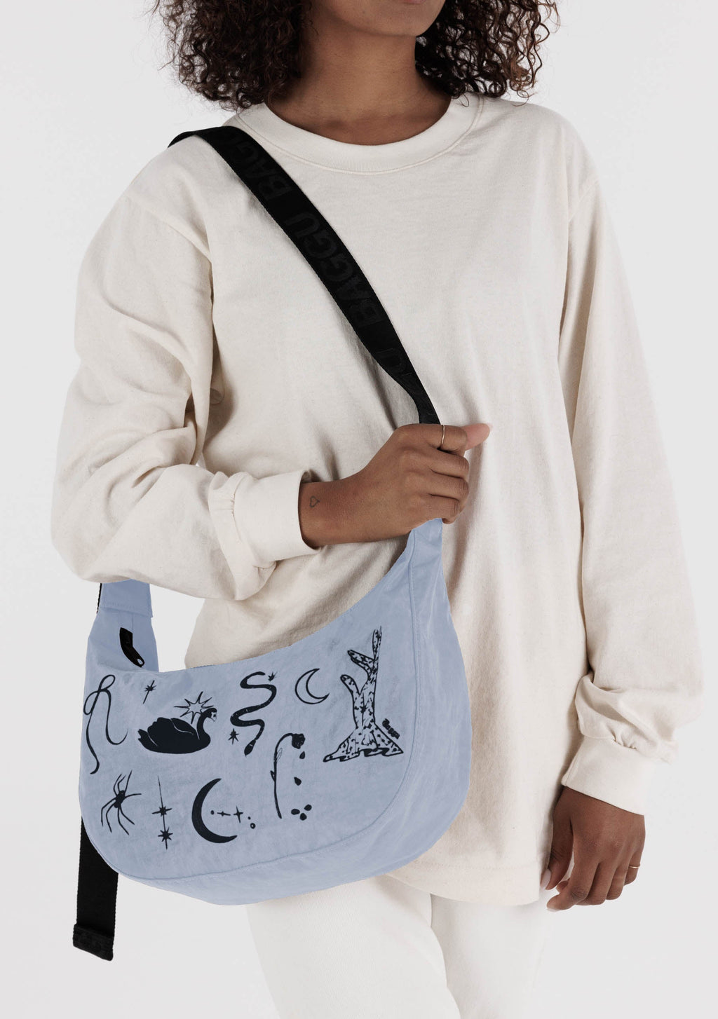 Medium Nylon Crescent Bag