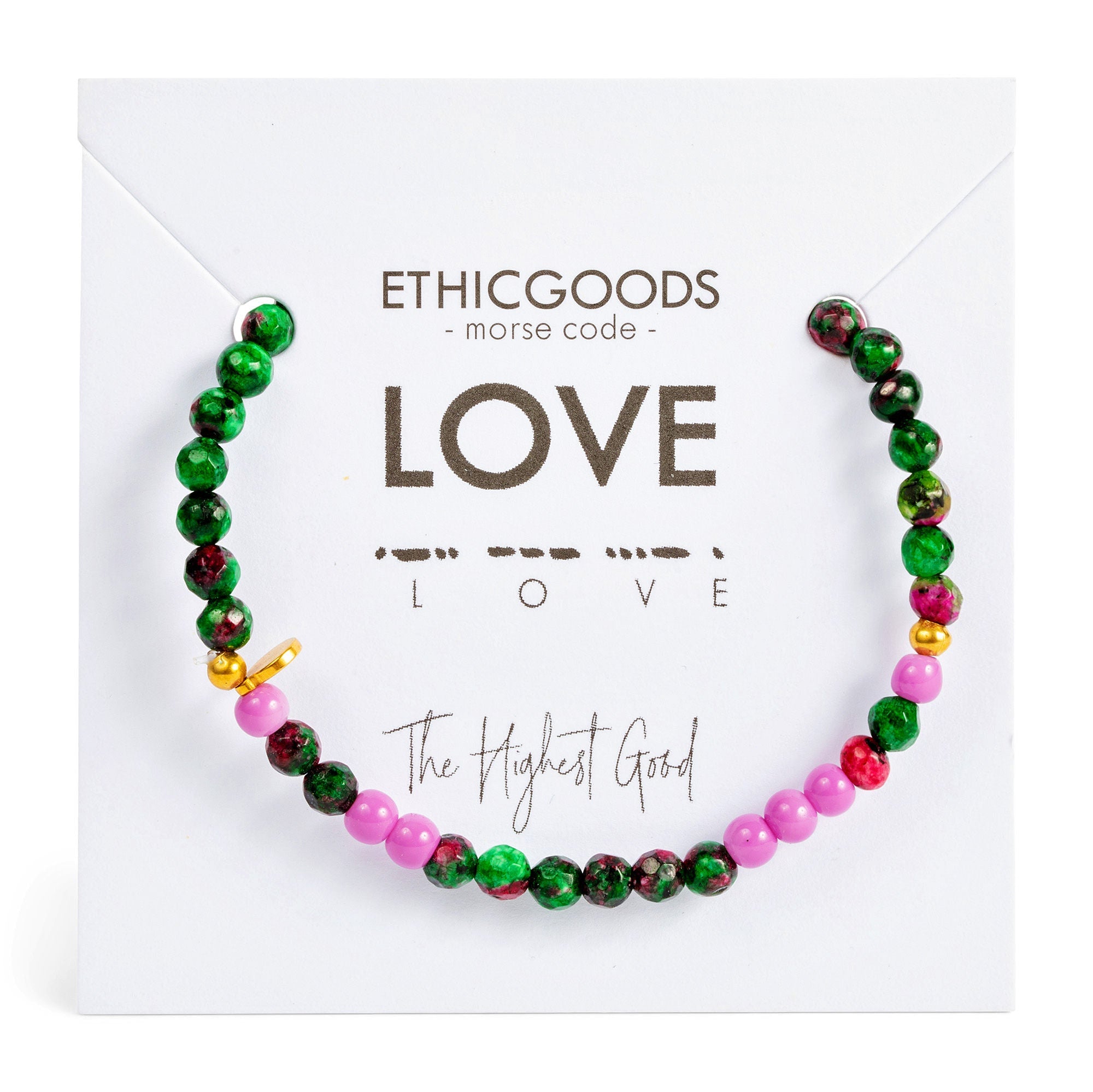 Morse Code Bracelet | LOVE Bright Lilac & Zoisite