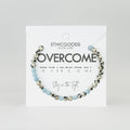 Morse Code Bracelet | OVERCOME  Dalmatian Jasper & Blue Sponge Quartz