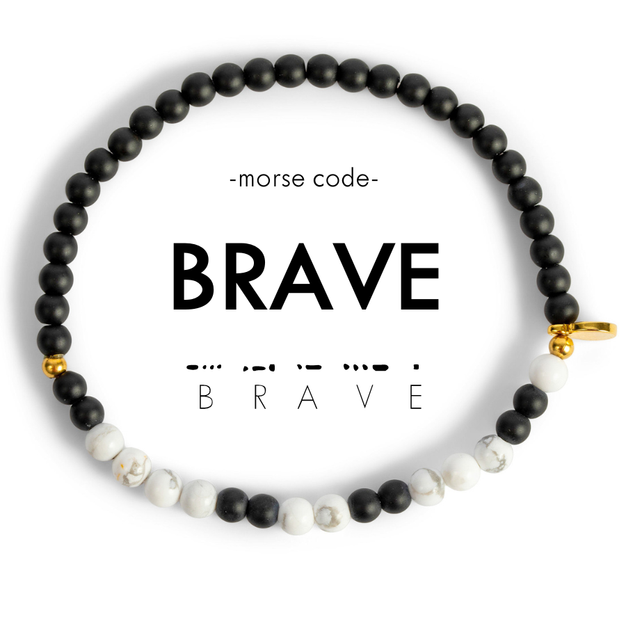 Morse Code Bracelet | BRAVE Onyx & Howlite