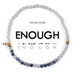 3mm Morse Code Bracelet | ENOUGH- Moonstone and Lapis