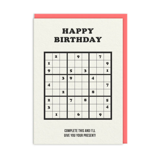 Happy Birthday Sudoku Card