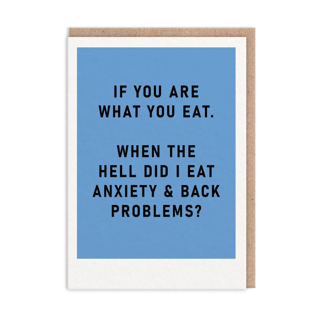 Anxiety and Back Problems Greeting Card